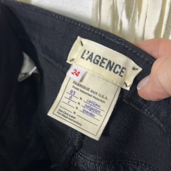 L'Agence Straight Leg Mid Rise Black Jeans size 24 - Picture 5 of 11